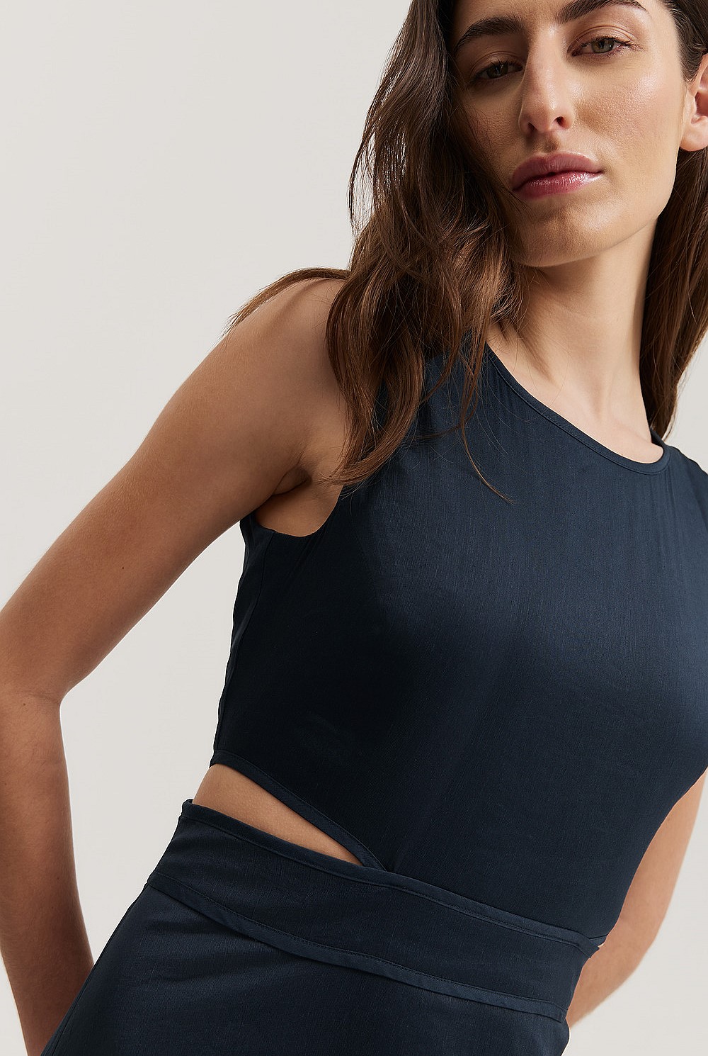 Linen Silk Maxi Dress