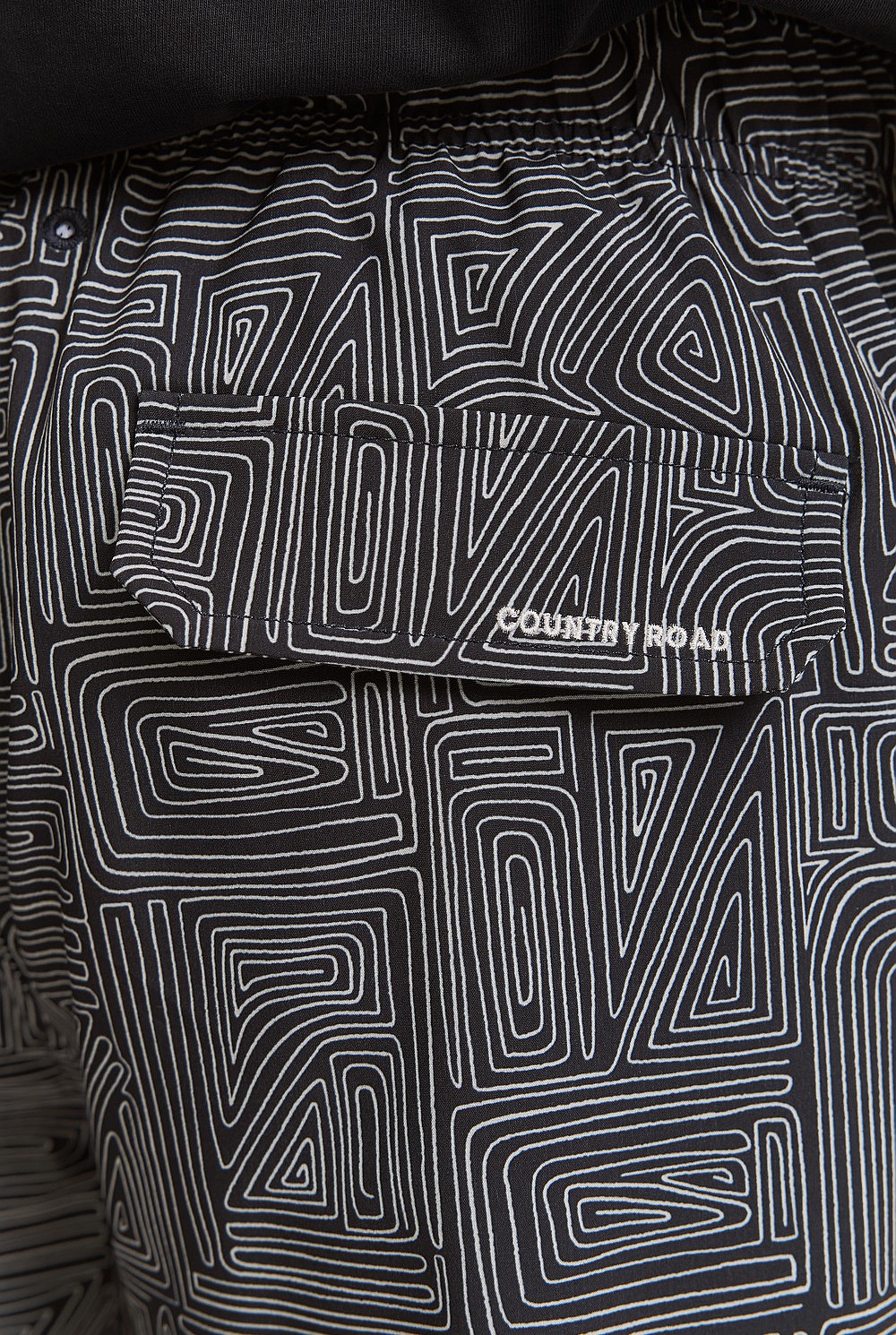 Recycled Polyester Blend Linear Print Swim Short