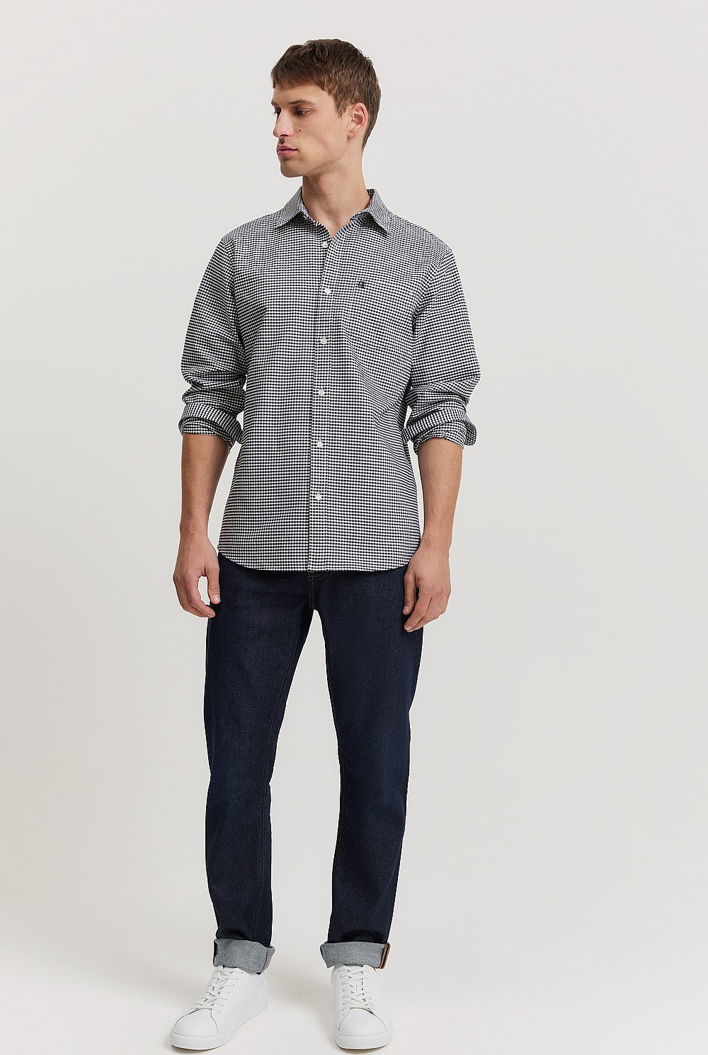 Regular Fit Organically Grown Cotton Gingham Oxford Shirt