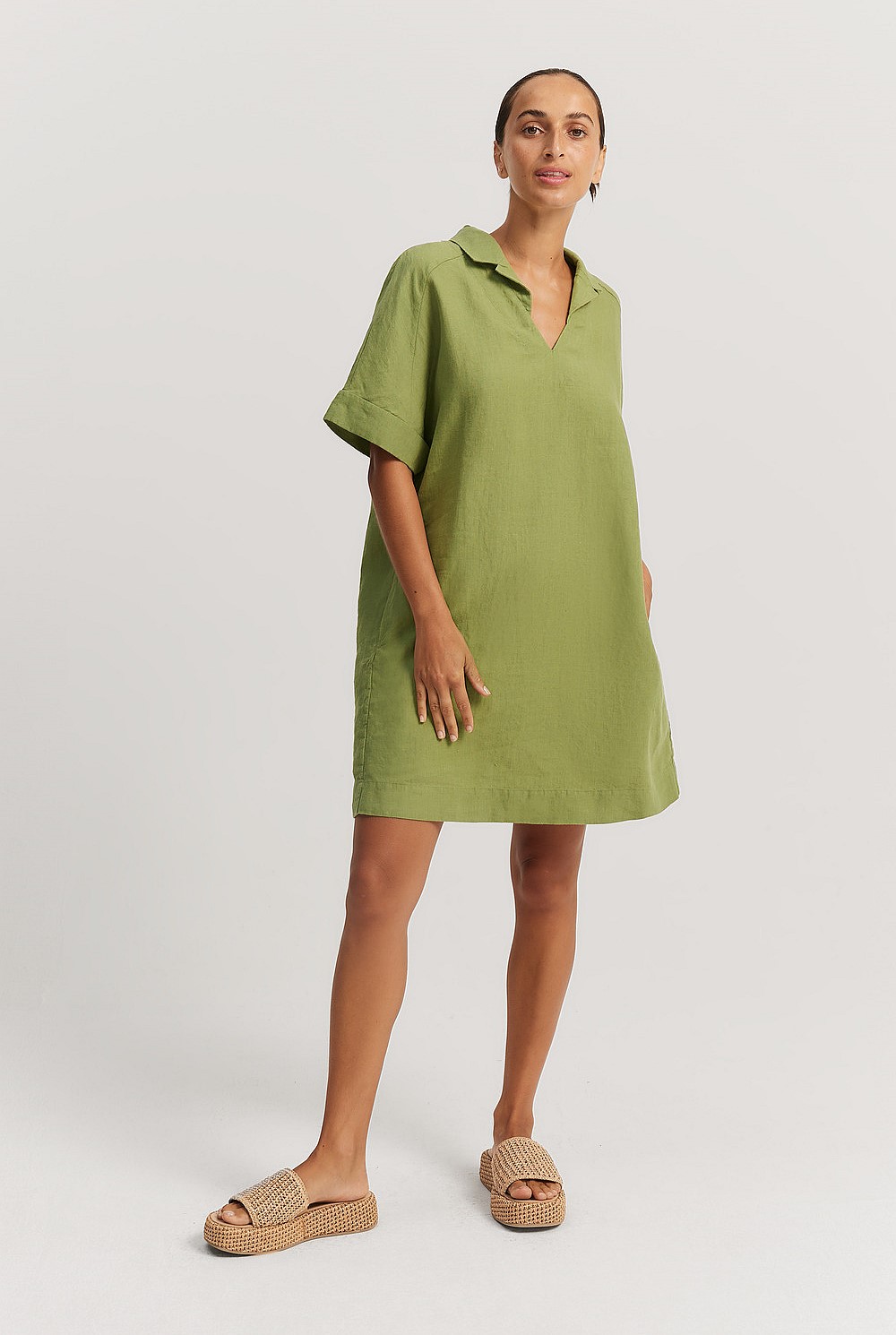 Organically Grown Linen Popover Dress