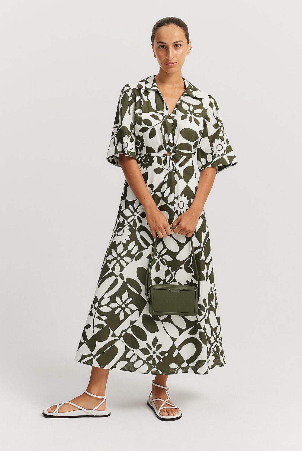 Print Tie Front Dress