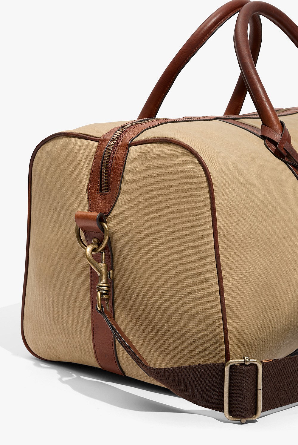 Leather Trim Logo Duffle Bag