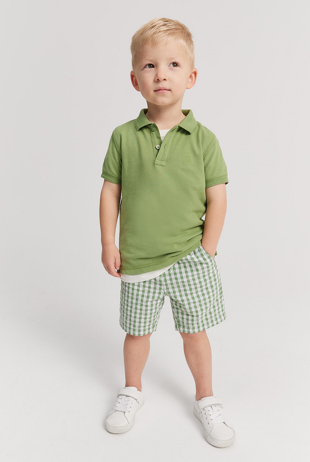 Organically Grown Cotton Blend Gingham Short