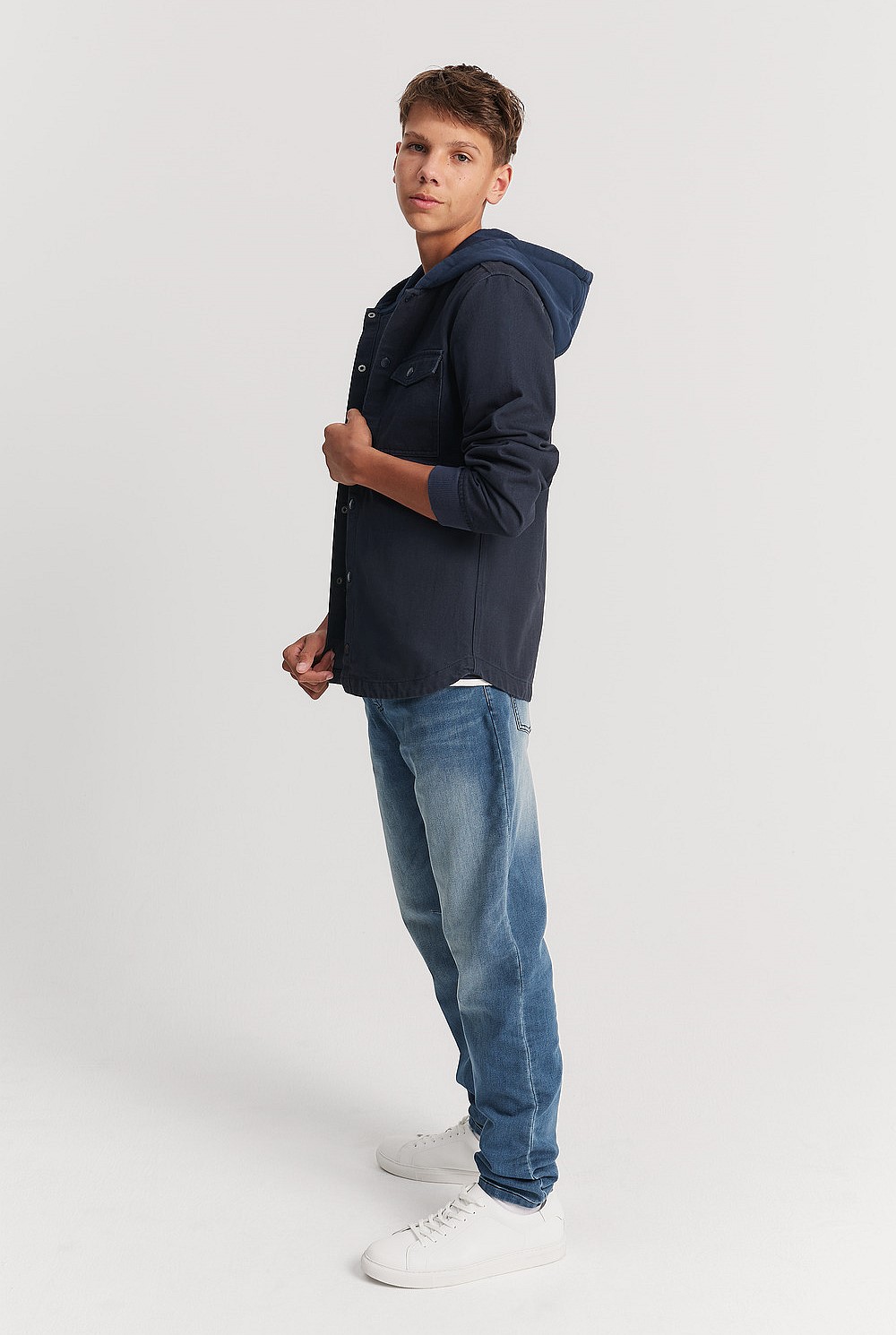 Teen Hooded Twill Shirt