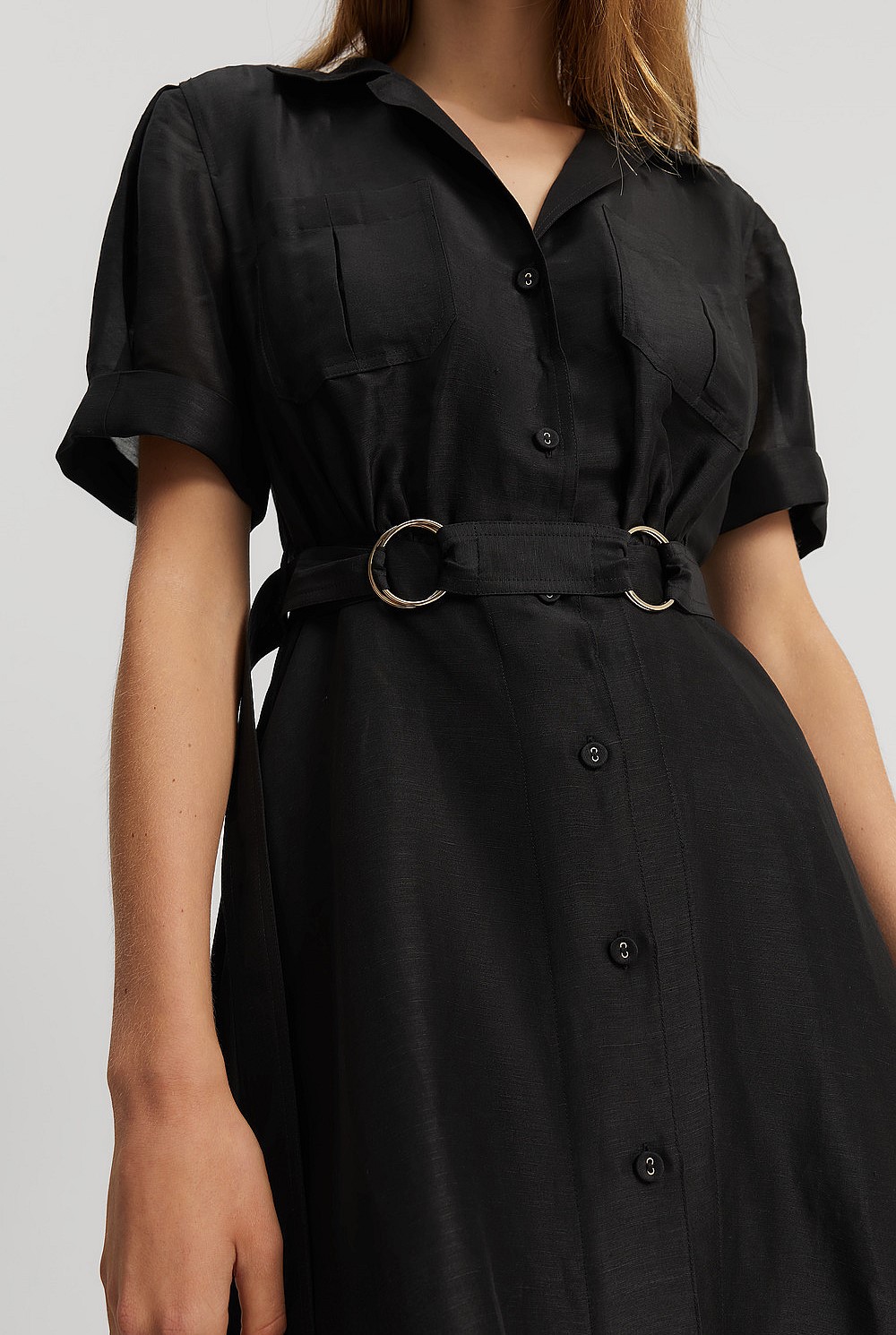 Organza Midi Shirt Dress