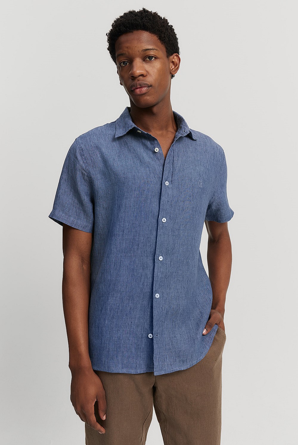 Regular Fit Organically Grown Linen Short Sleeve Shirt