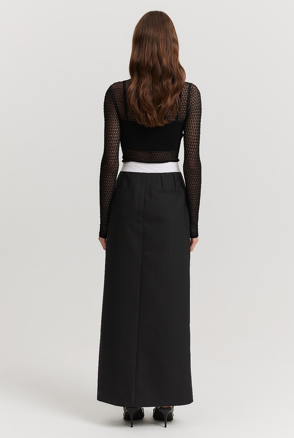Self Stripe Column Skirt