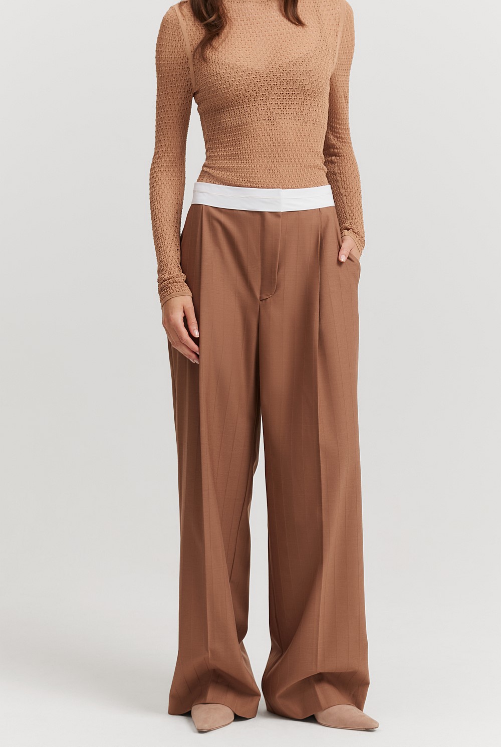 Self Stripe Pleat Pant