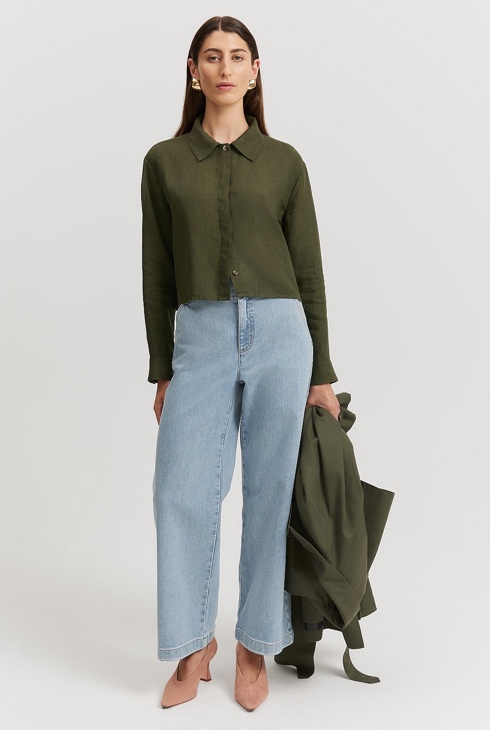 Cropped Linen Shirt