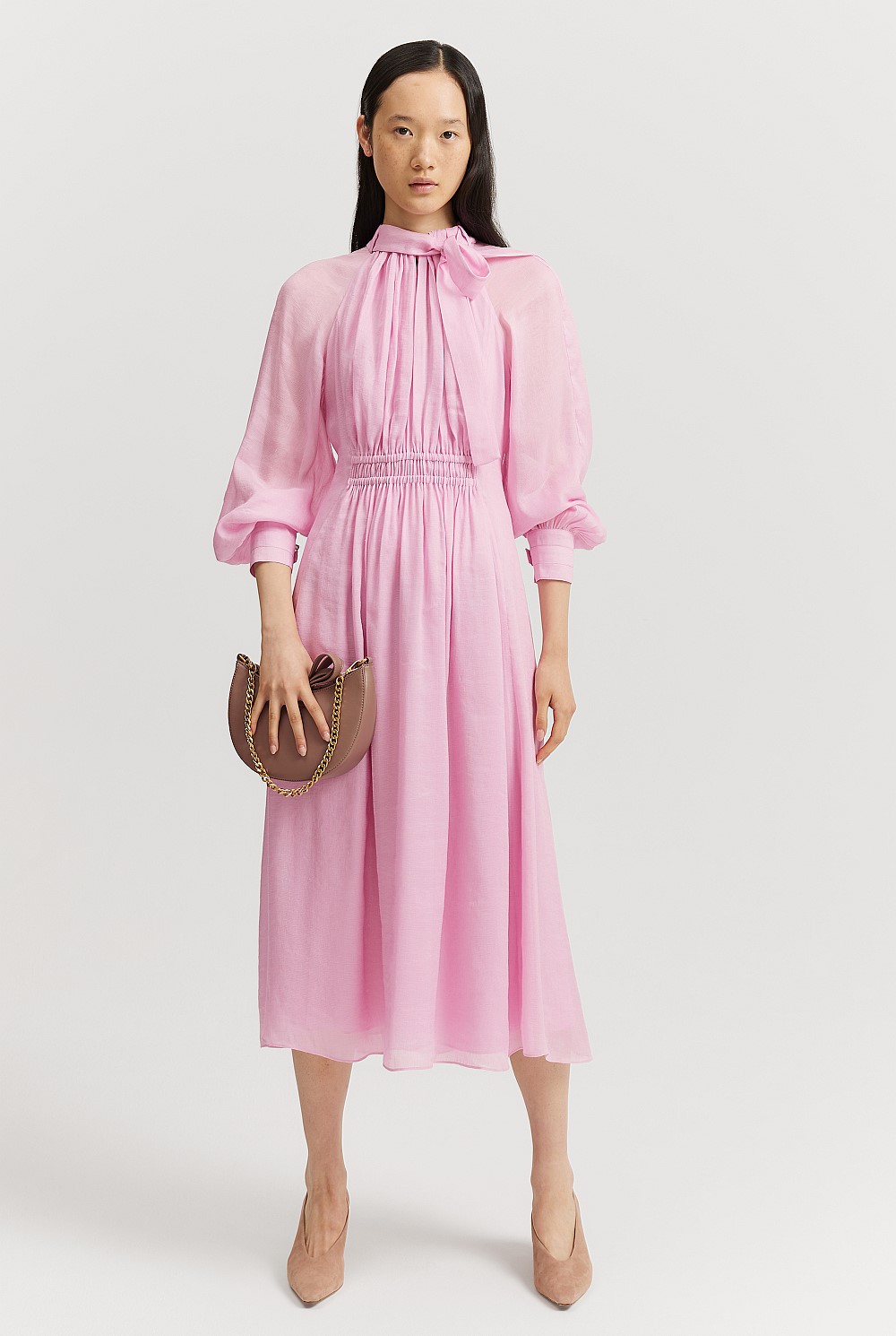 Pussybow Midi Dress