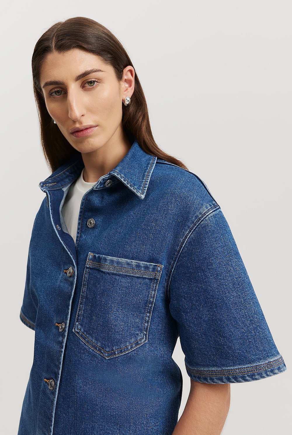 Denim Short Sleeve Shirt