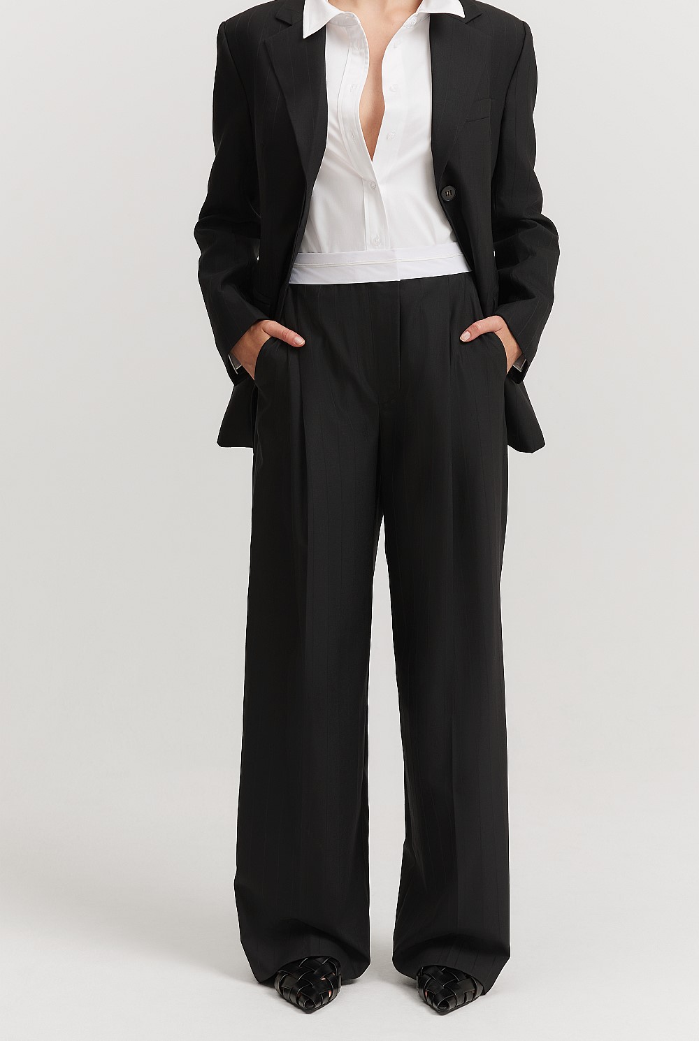 Self Stripe Pleat Pant