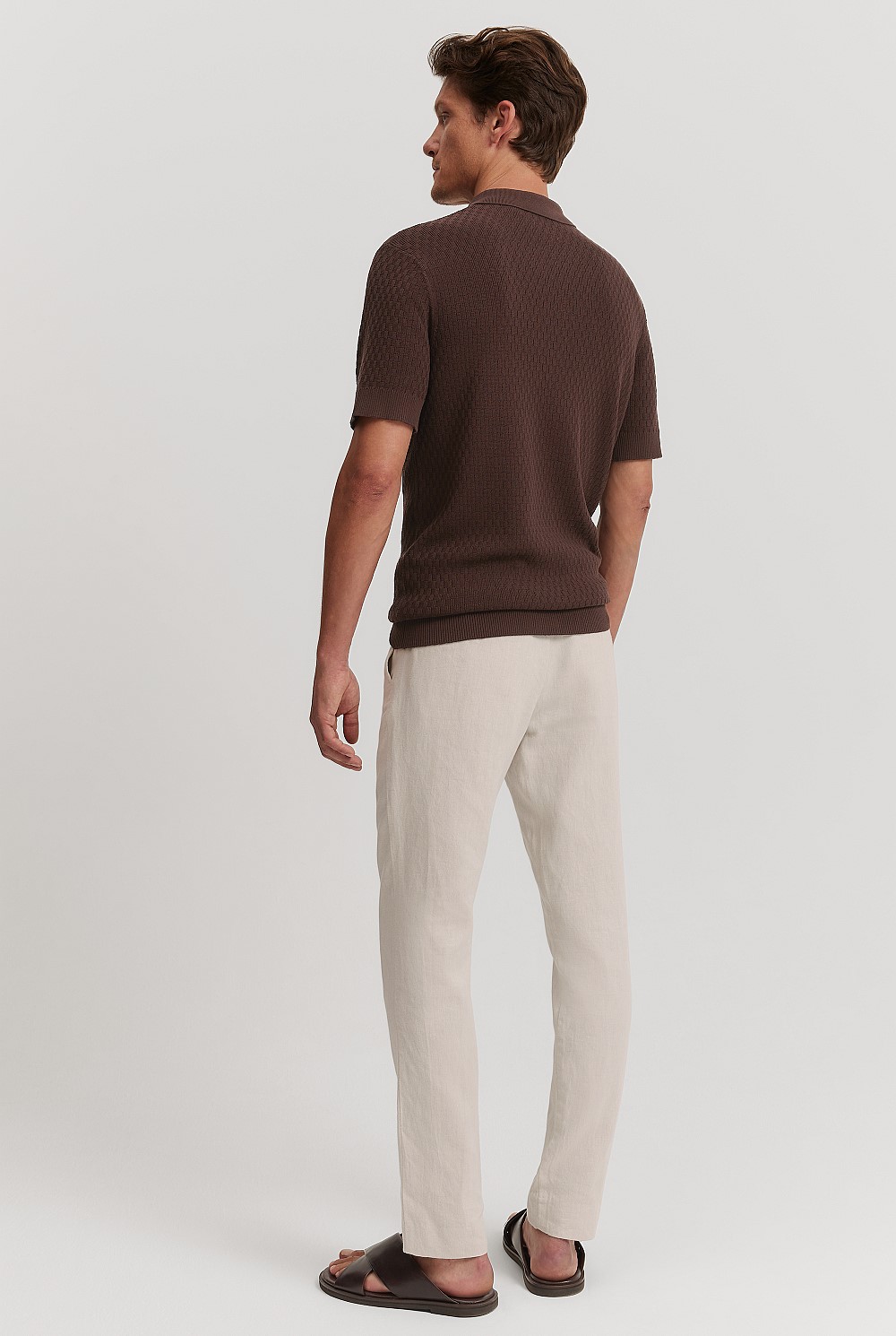 Cotton Silk Textured Knit Polo