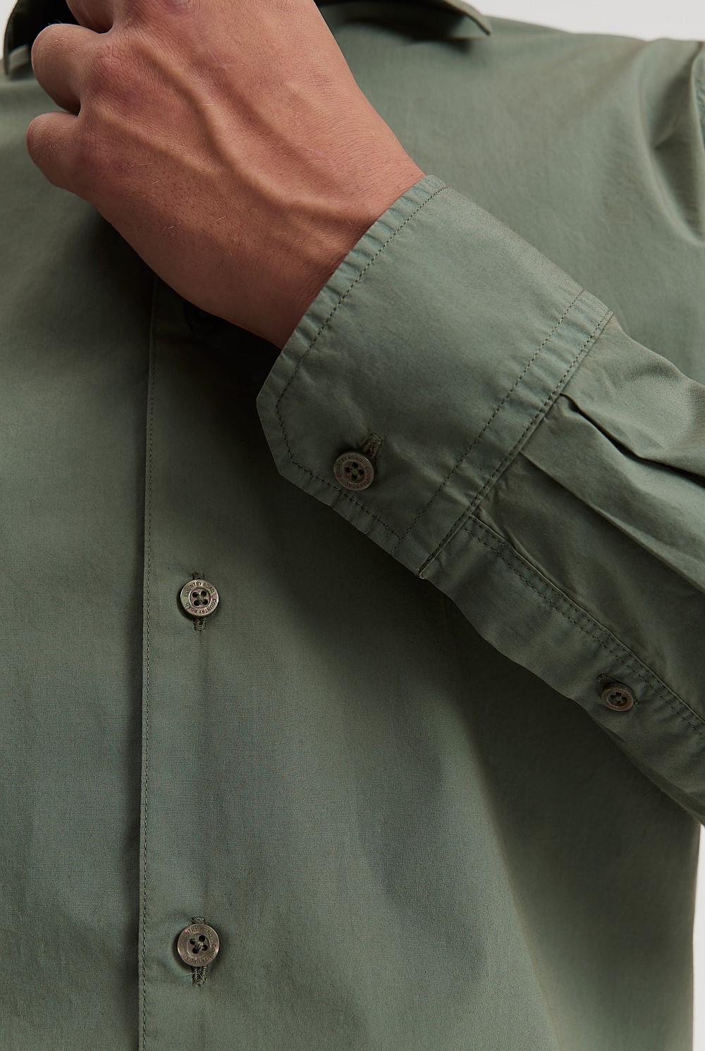 Regular Fit Garment Dyed Poplin Shirt