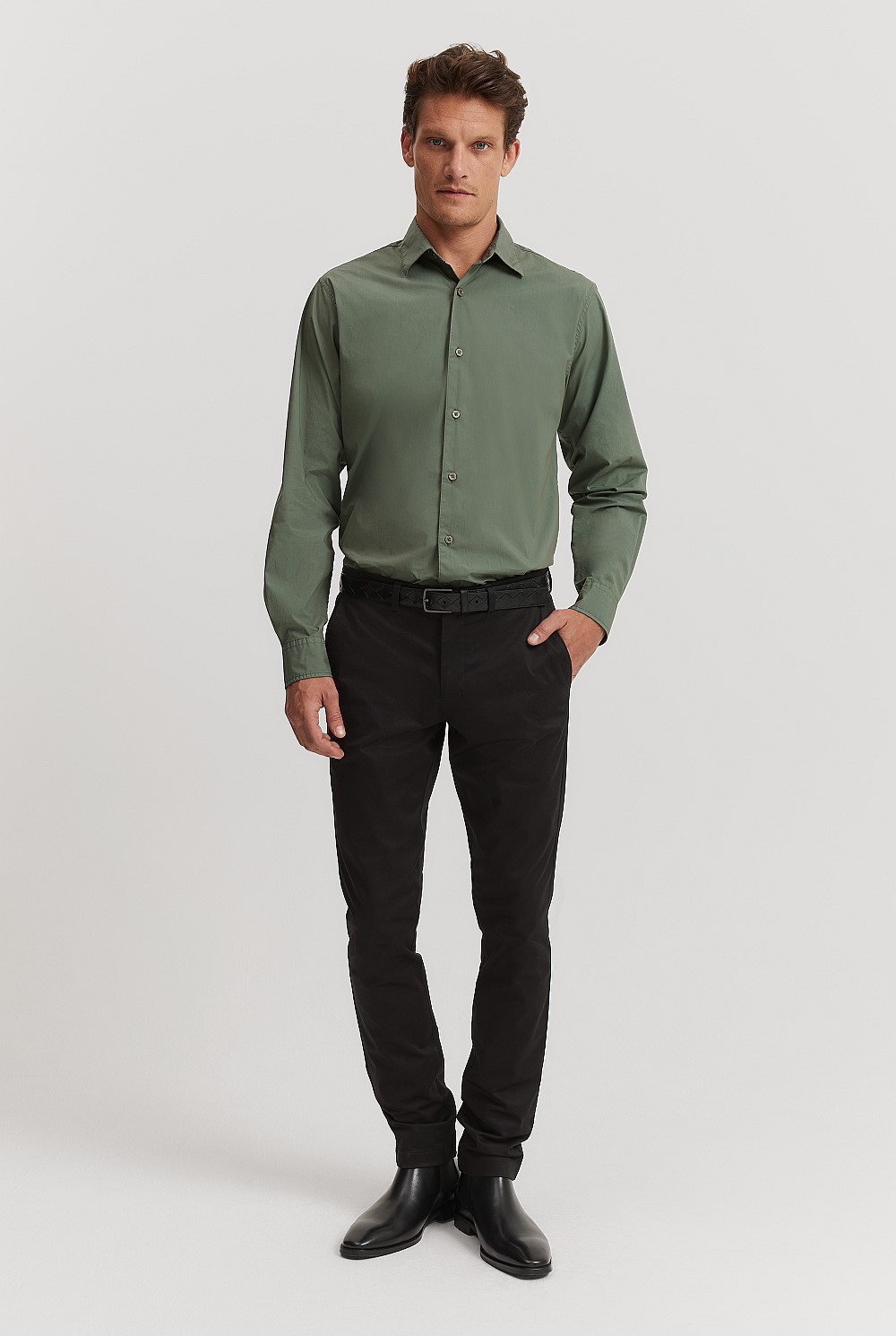 Regular Fit Garment Dyed Poplin Shirt