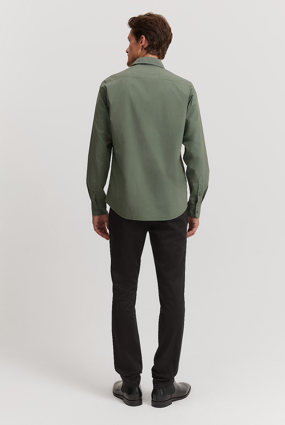 Regular Fit Garment Dyed Poplin Shirt