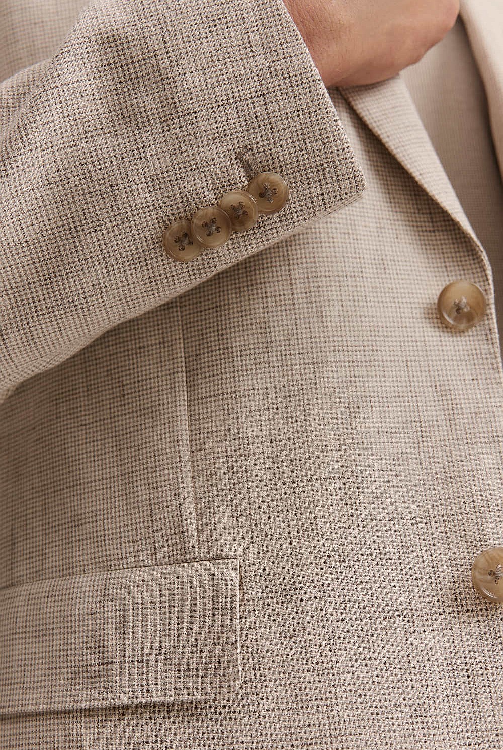 Slim Fit Stretch Linen Cotton Blend Blazer