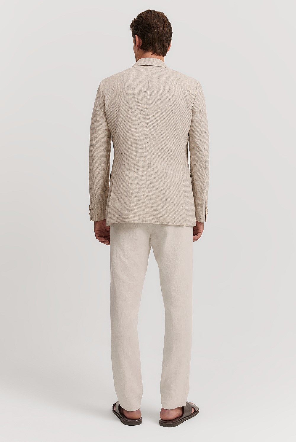Slim Fit Stretch Linen Cotton Blend Blazer