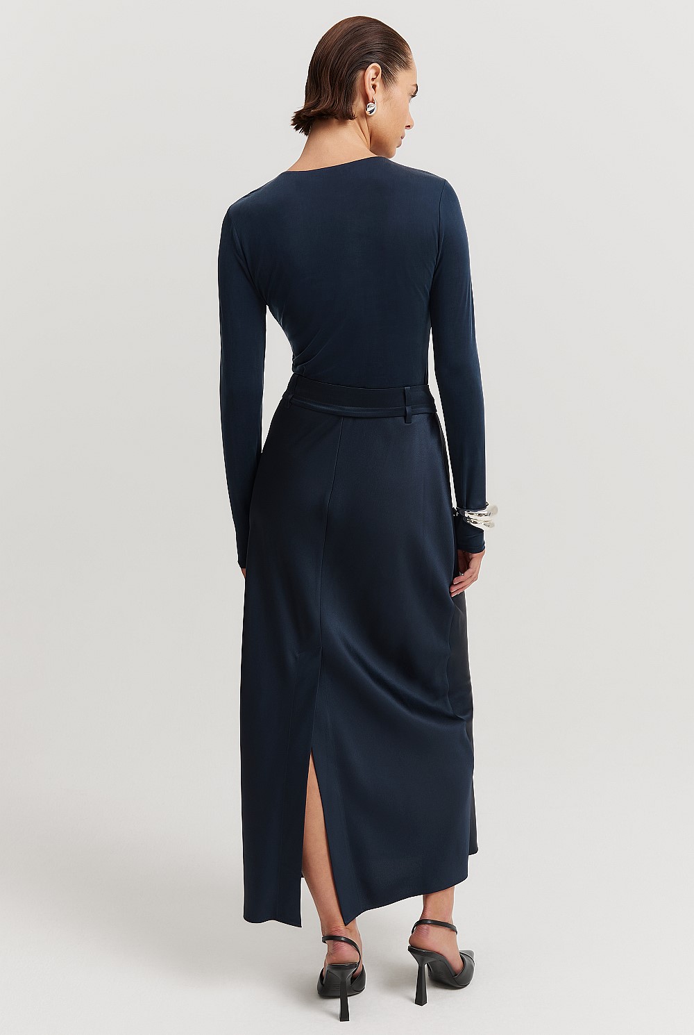 Column Satin Skirt