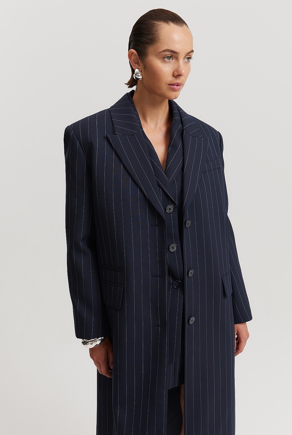 Longline Wool Suit Coat