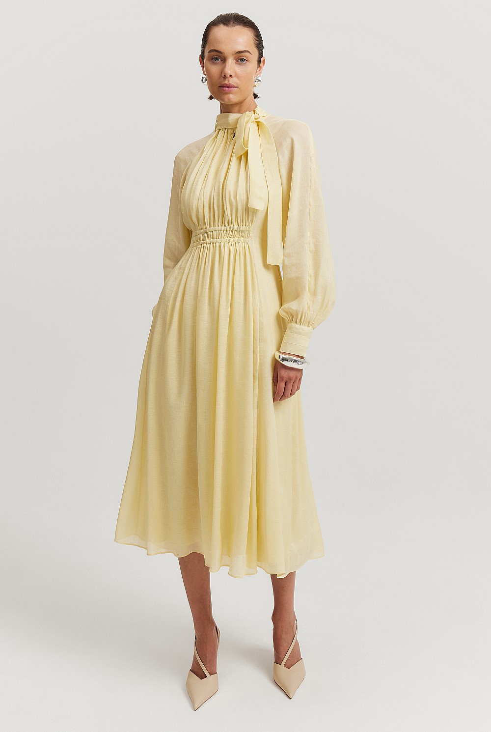 Pussybow Midi Dress