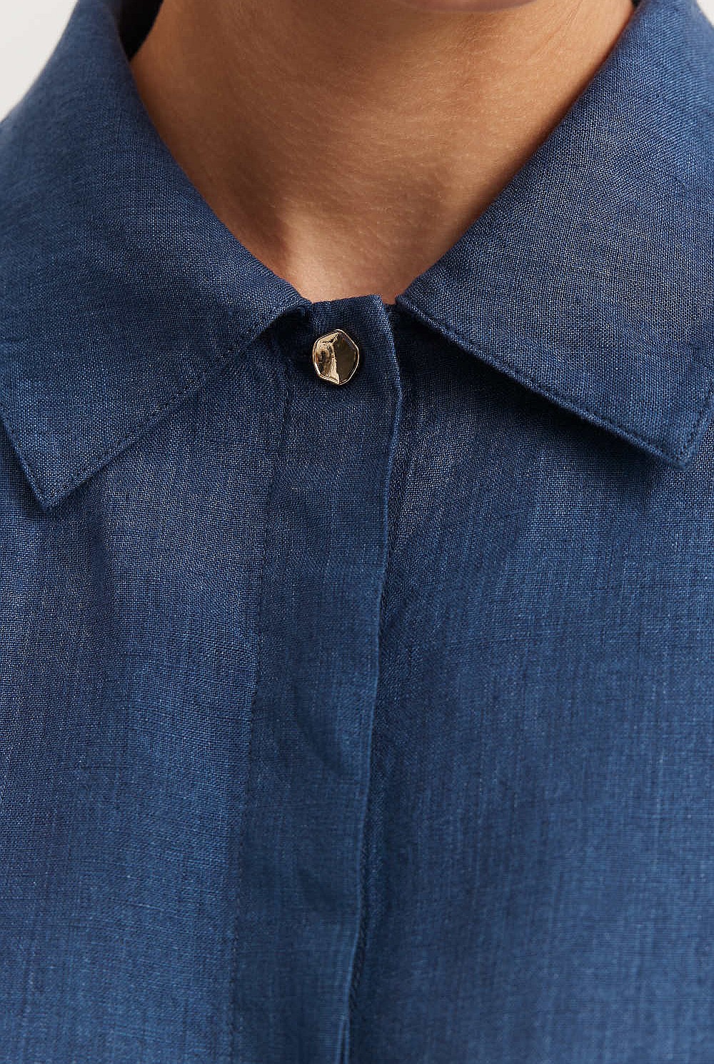 Cropped Linen Shirt