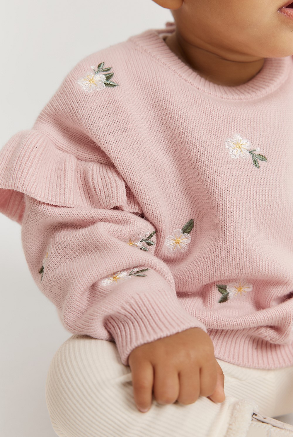 Embroidered Knit Pullover