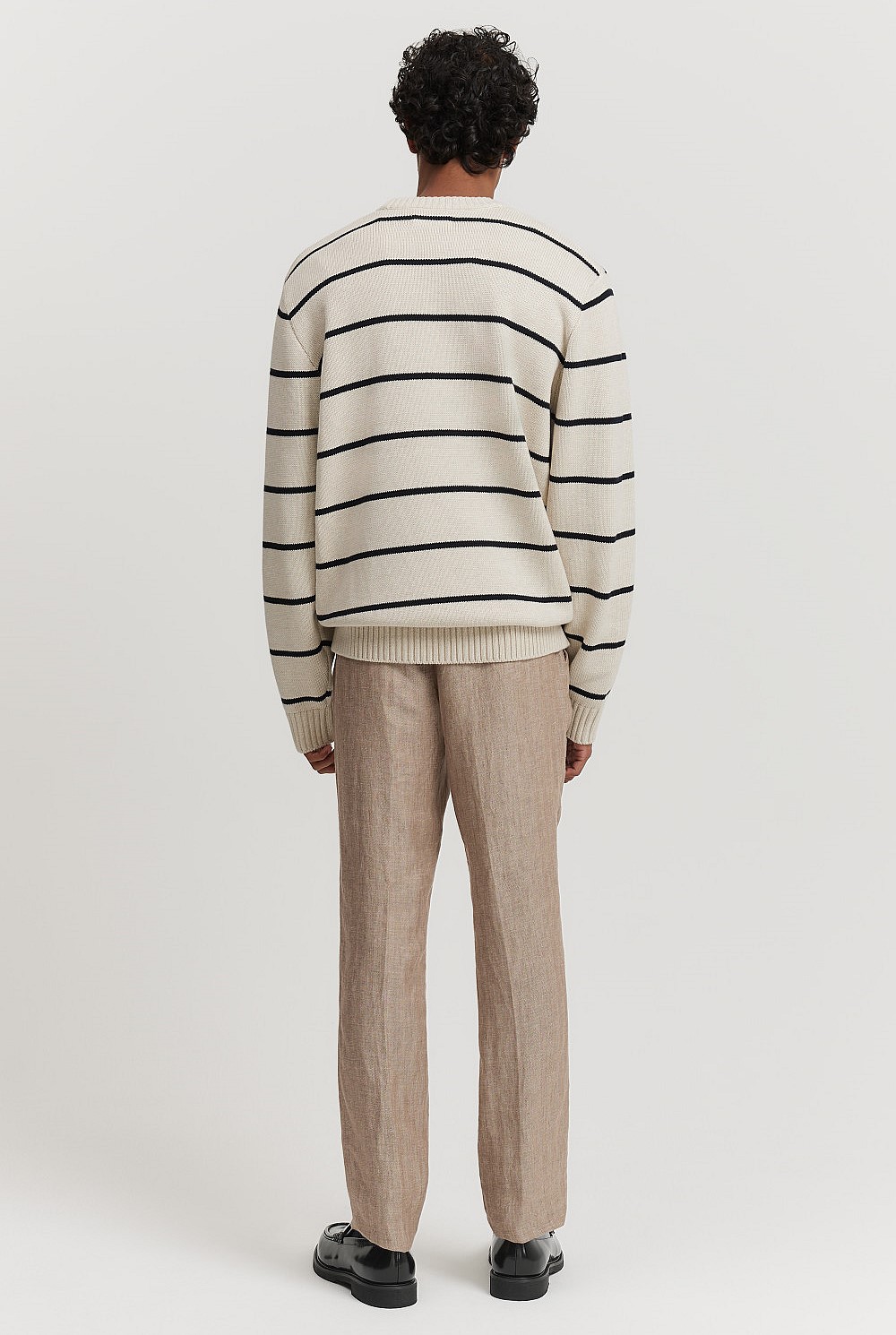 Australian Cotton Stripe Crew Neck Knit