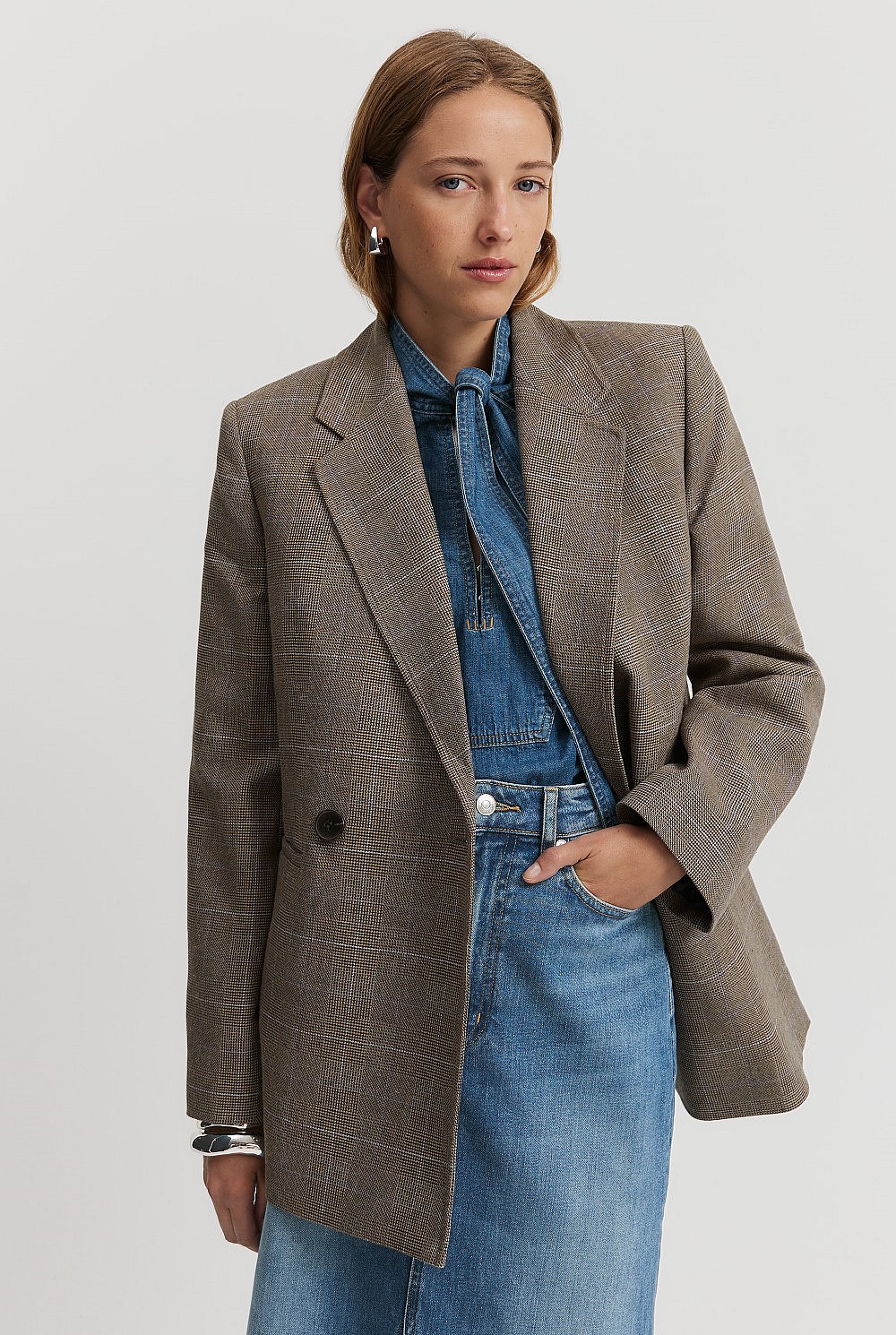 Twill Check Blazer