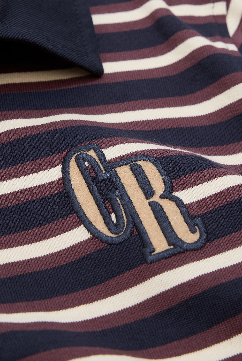 Organically Grown Cotton Long Sleeve Block Stripe Rugby Sweat