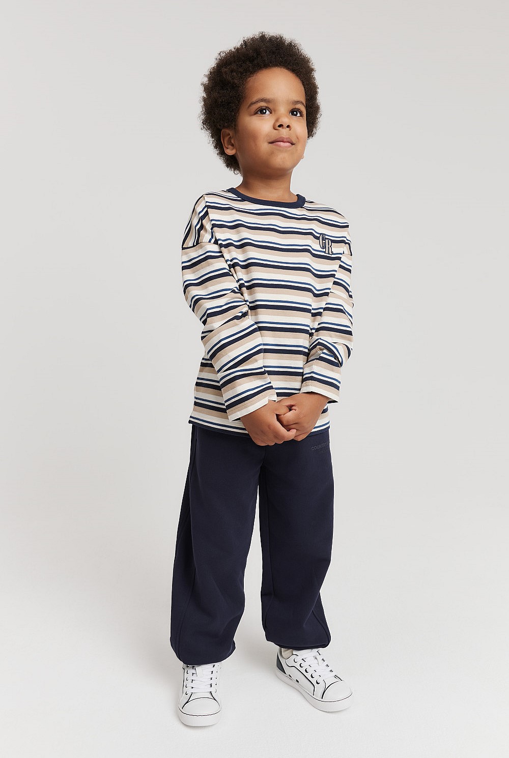 Organically Grown Cotton Stripe Logo T-Shirt