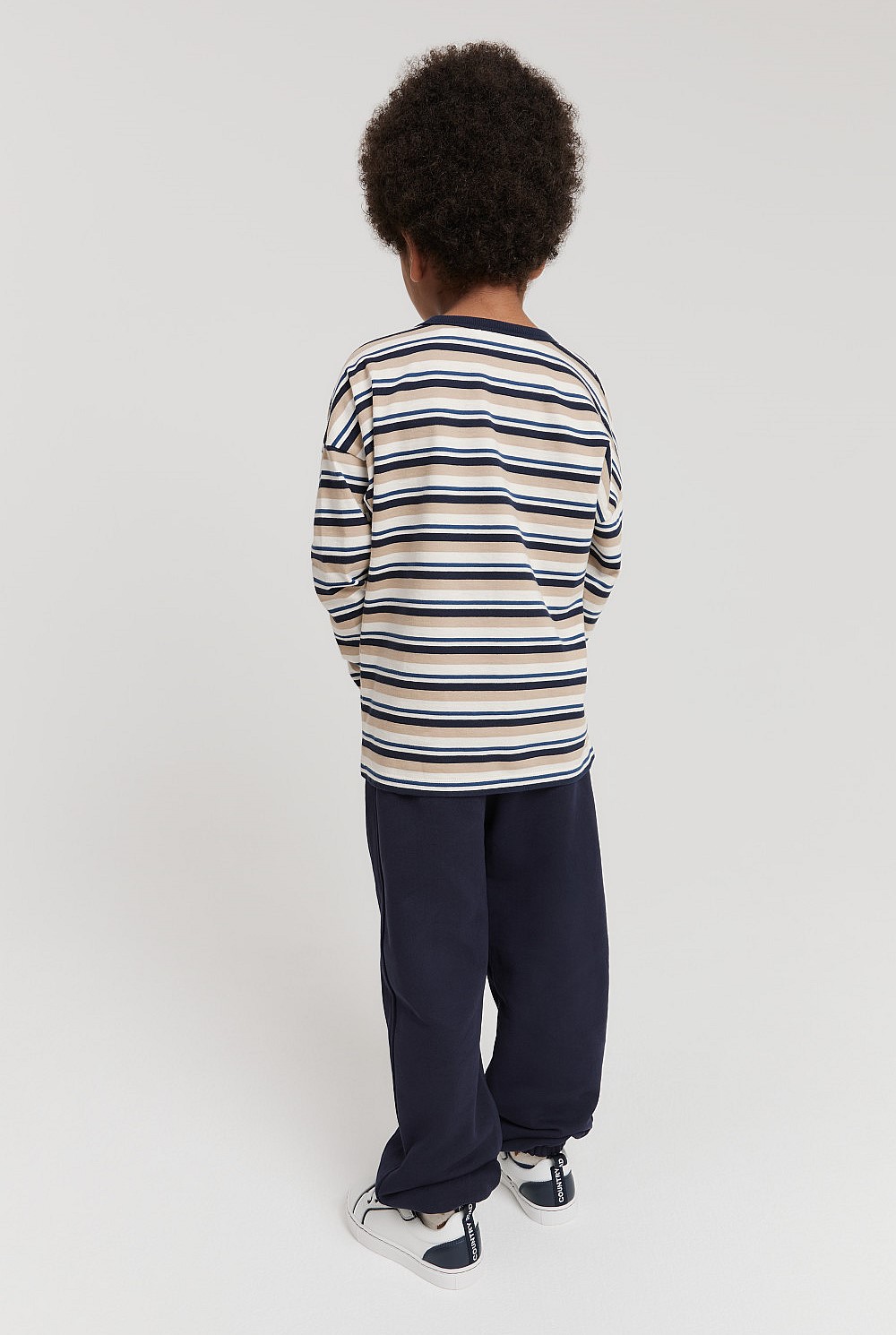 Organically Grown Cotton Stripe Logo T-Shirt