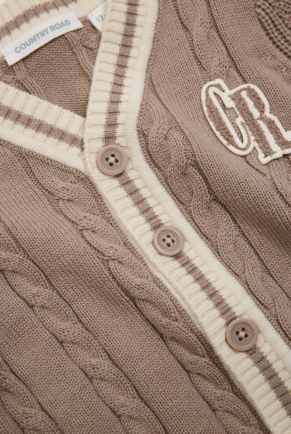 Organically Grown Cotton Varsity Cardigan