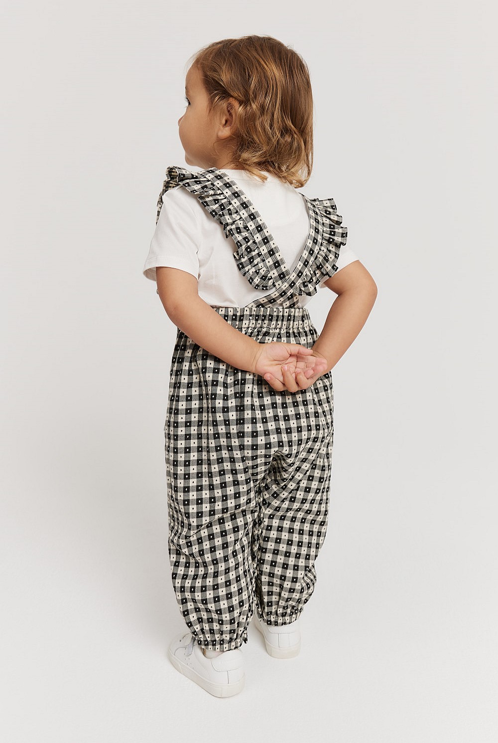 Organically Grown Cotton Frill Gingham Romper