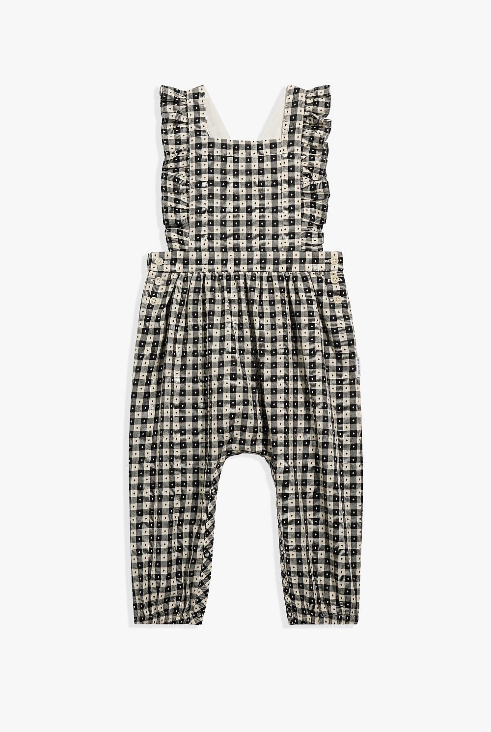 Organically Grown Cotton Frill Gingham Romper