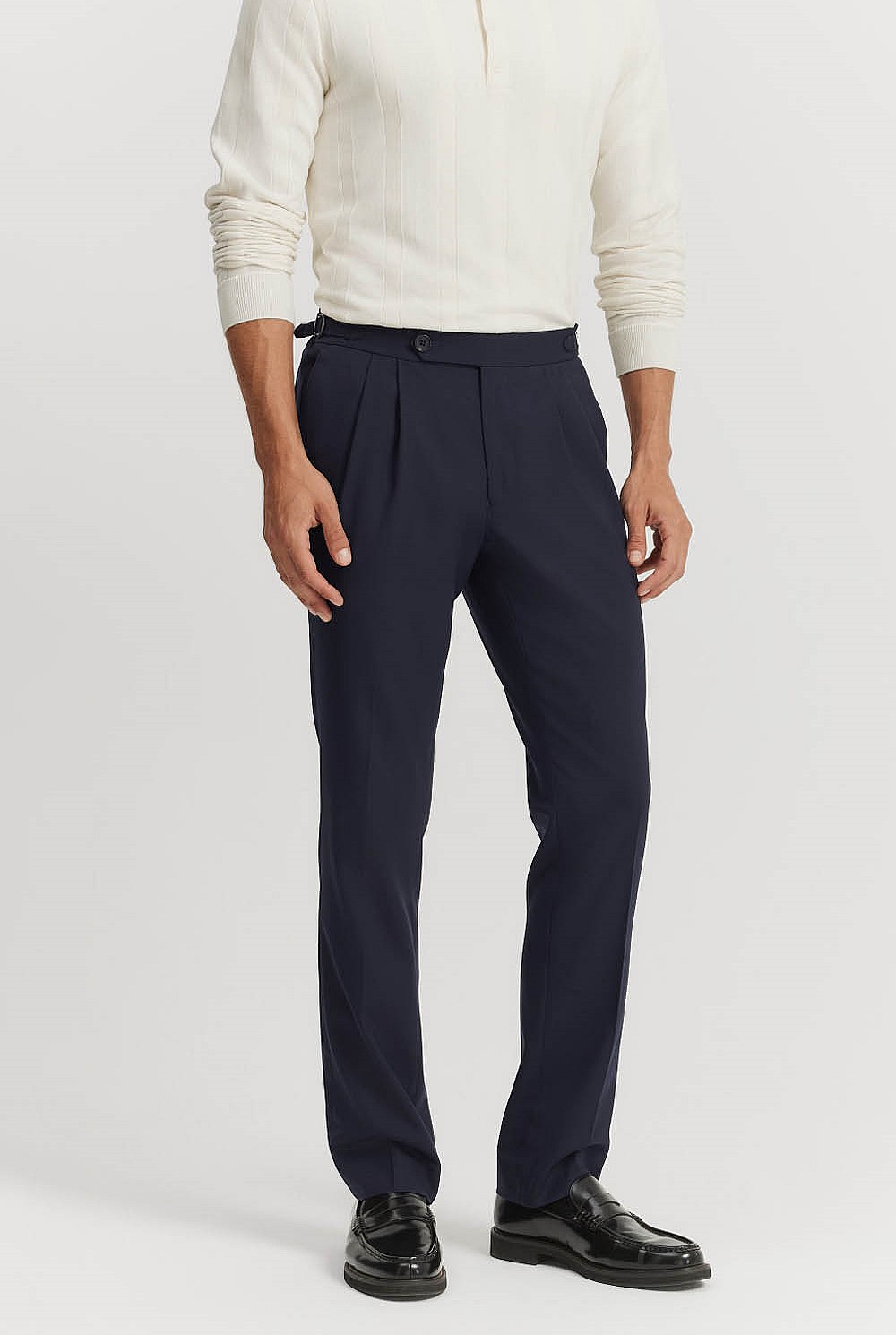 Wool Blend Buckle Pant