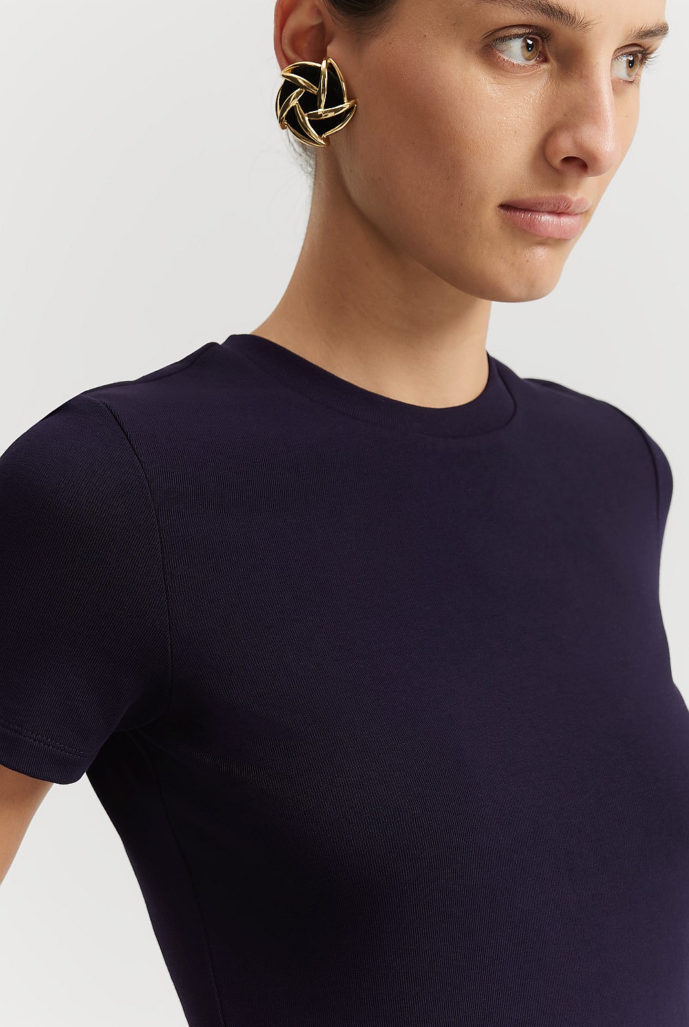 Australian Cotton Blend Fitted T-Shirt