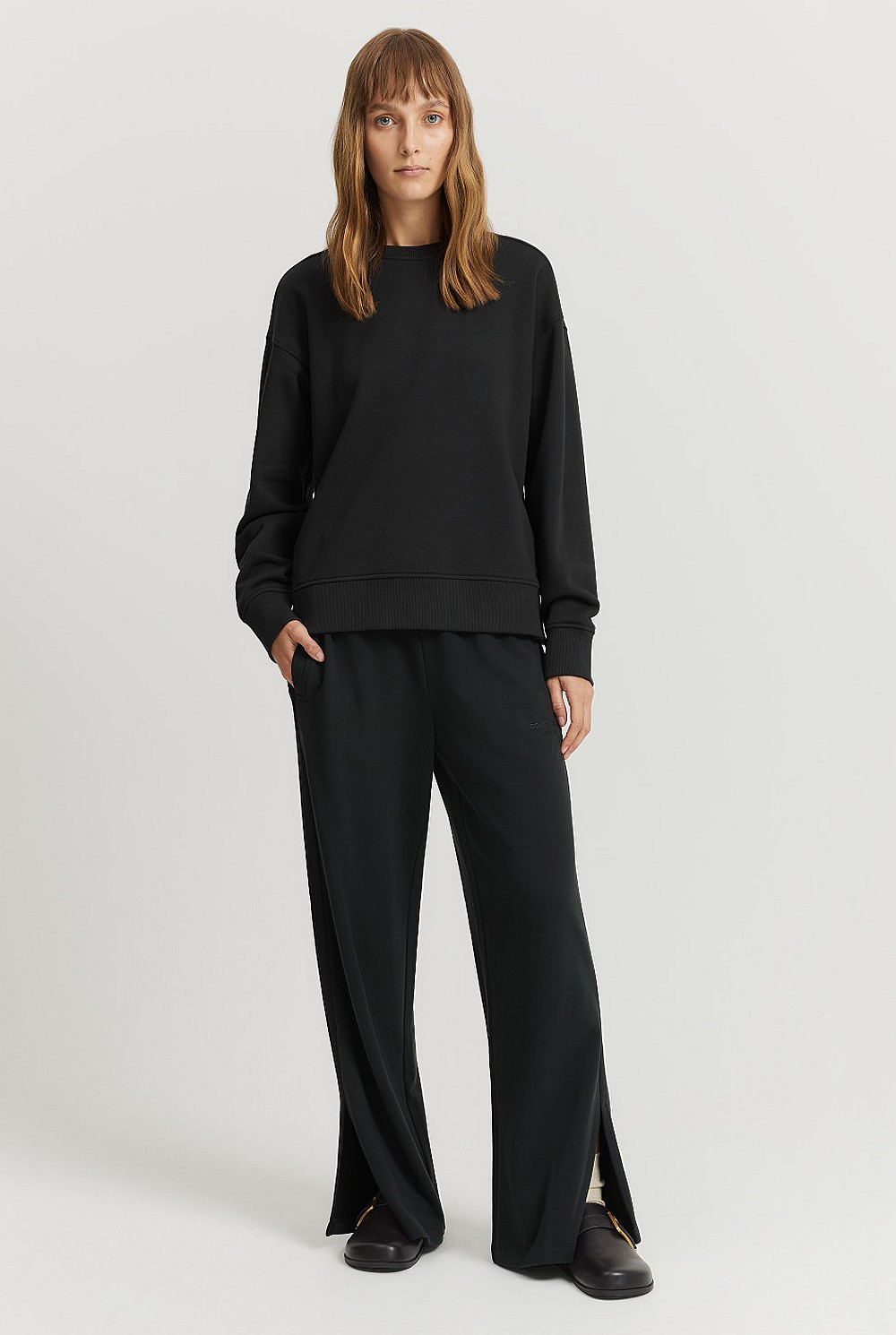 Australian Cotton Split Hem Crew Sweat