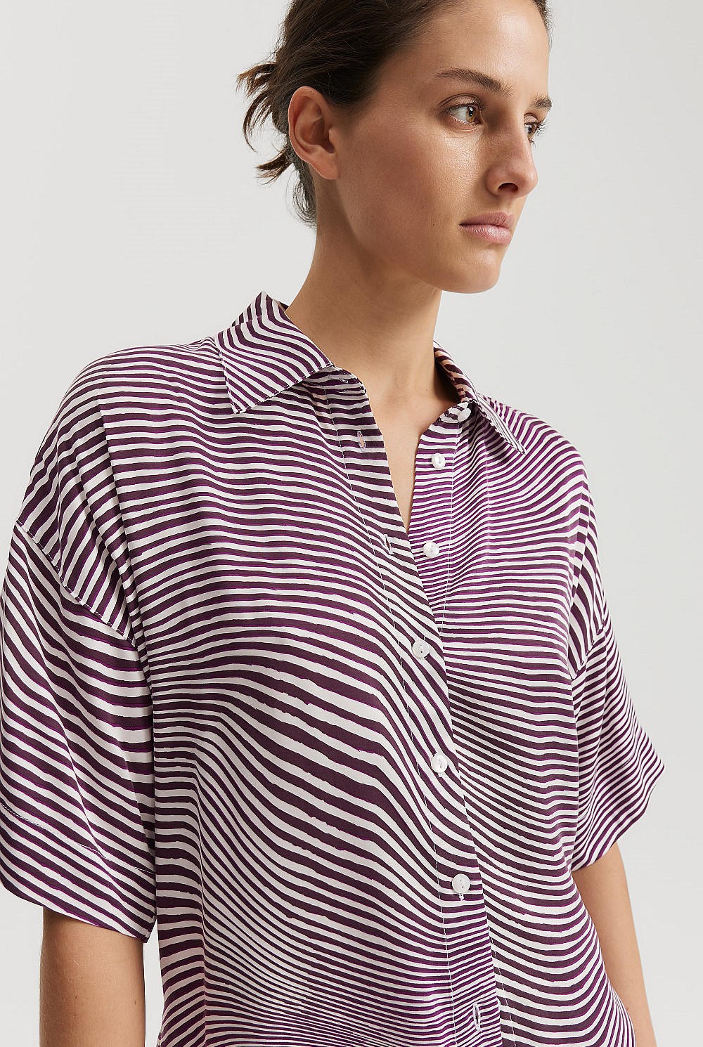 Print Short Sleeve Cupro Shirt