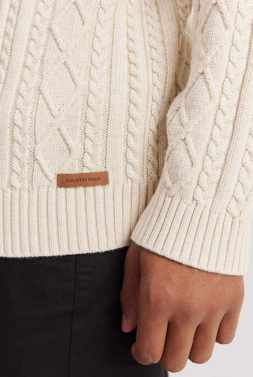 Teen Organically Grown Cotton Cable Half Zip Knit