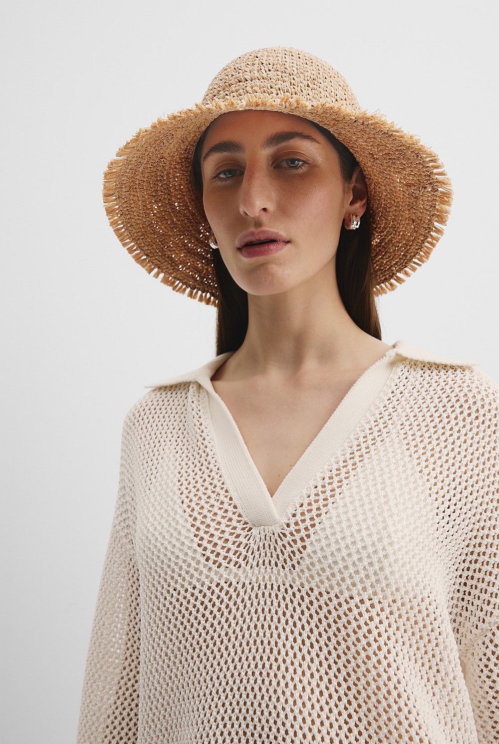 Woven Raffia Bucket Hat