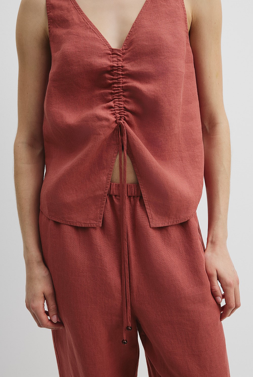 Organically Grown Linen Ruched Cami