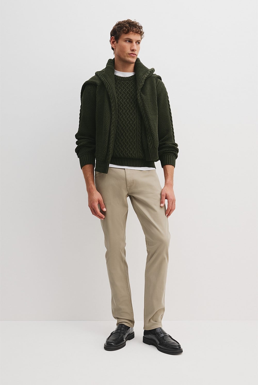 Cotton Cable Crew Knit