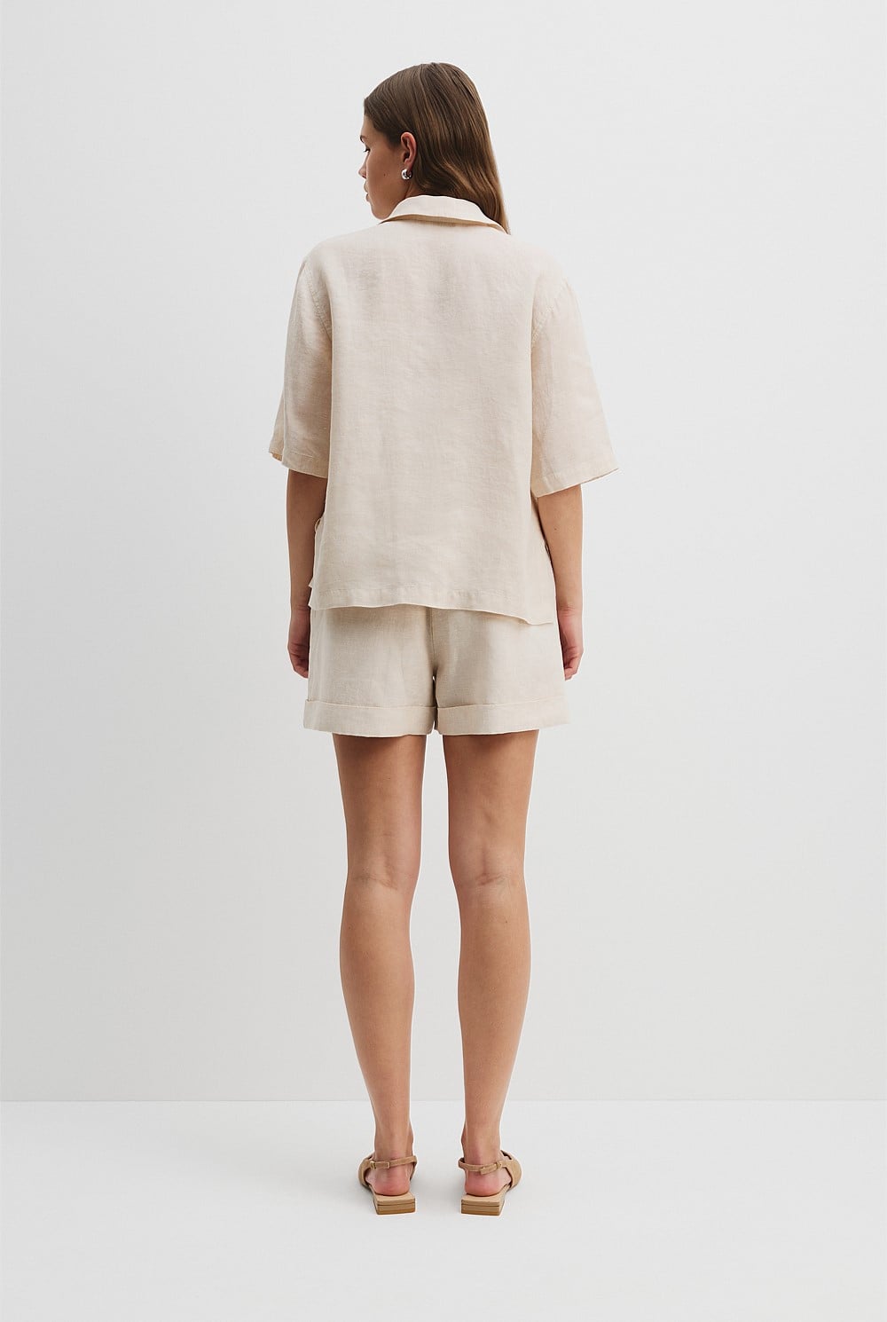 Organically Grown Linen Pocket Detail Shirt