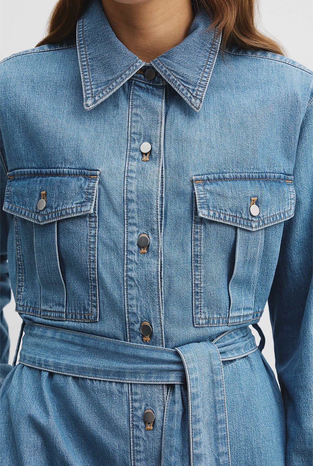 Pocket Detail Denim Dress