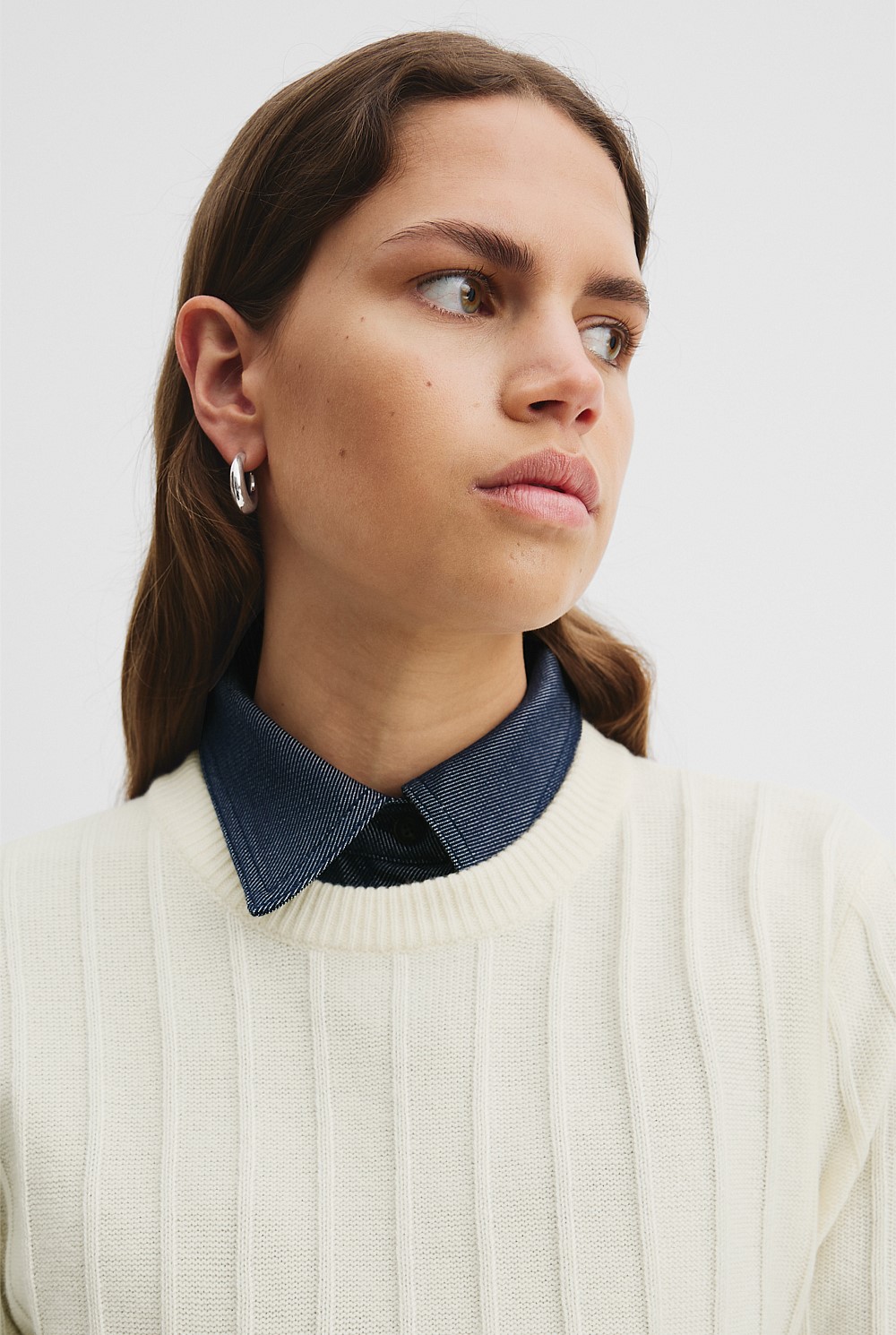 Short Sleeve Rib Knit T-Shirt