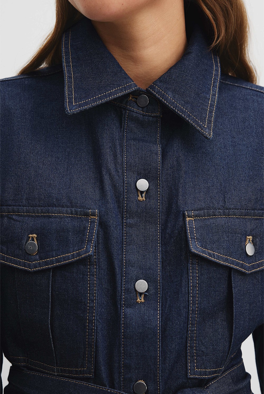 Pocket Detail Denim Dress