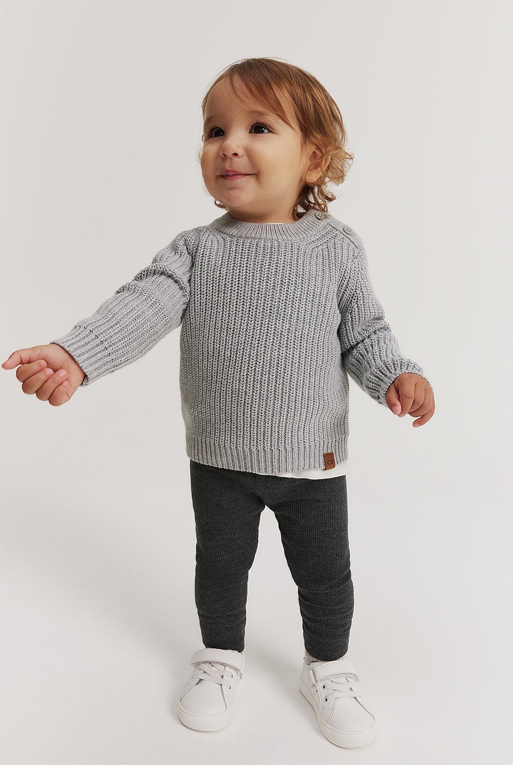 Organically Grown Cotton Blend Solid Rib Legging