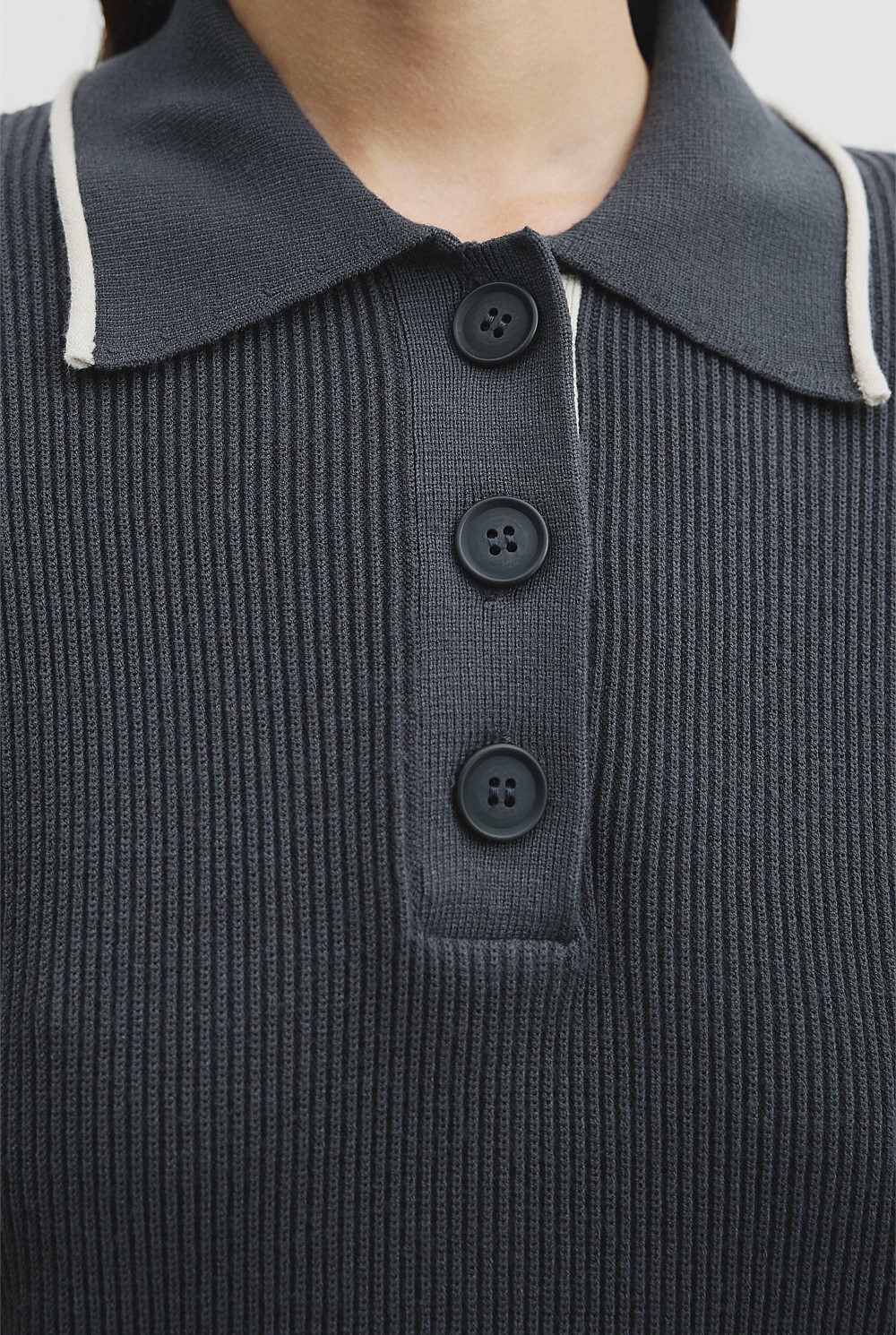 Rib Knit Polo