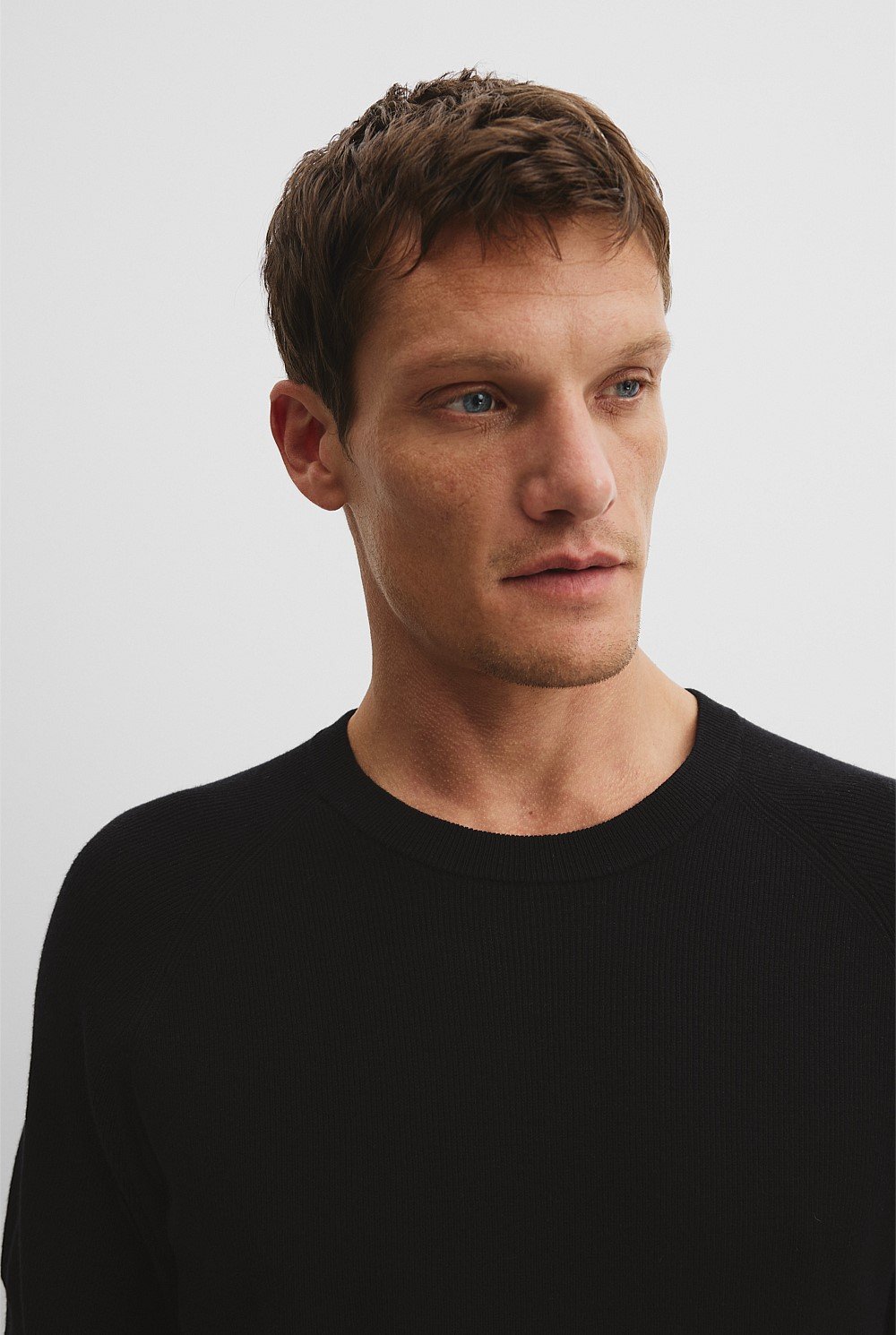 Australian Cotton Blend Rib Knit T-Shirt